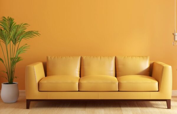 Sofa in living room for mockup, 3D rendering Milano Sofa